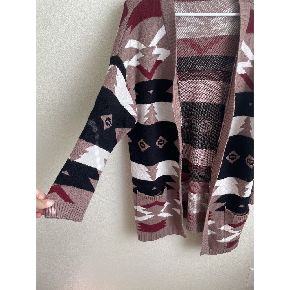 Twenty Ten Size Women S/M Aztec Print Open Front Cardigan Pockets Duster Sweater - Picture 2 of 10
